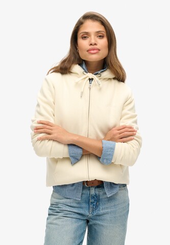 Superdry Sweatvest in Beige: voorkant