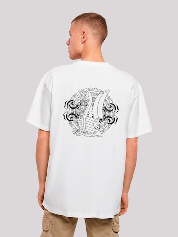T-Shirt 'Wickie und die starken Männer Heroes of Childhood' F4NT4STIC en blanc