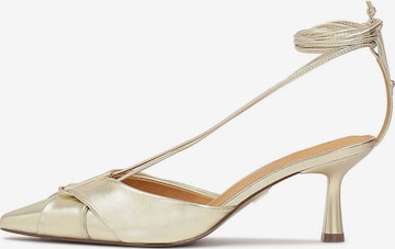 Kazar - Zapatos con plataforma en oro: frente