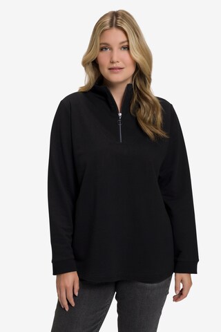 Ulla Popken Sweatshirt in Zwart: voorkant