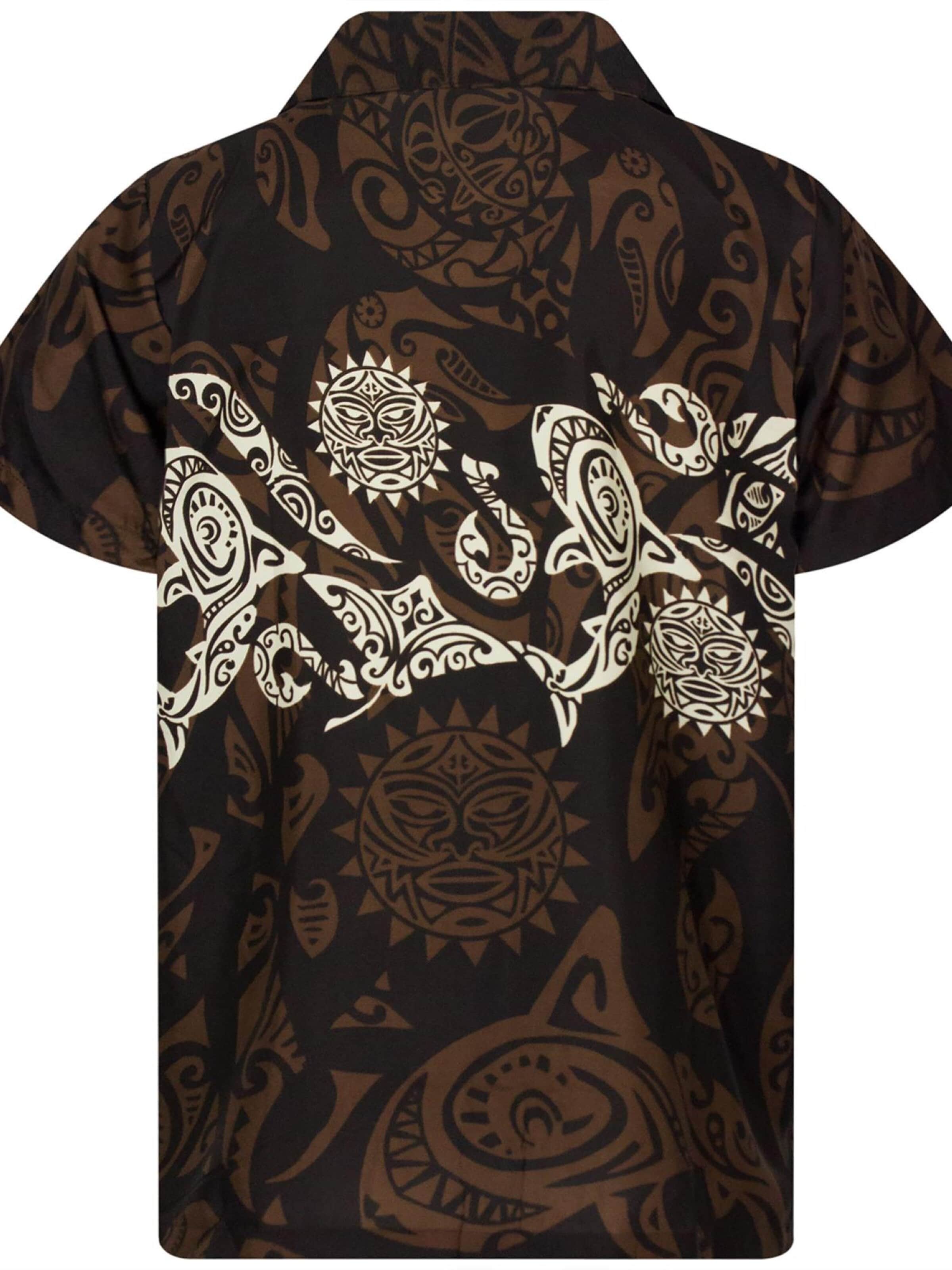 King Kameha Shirt 'Maori Chest' in Bruin