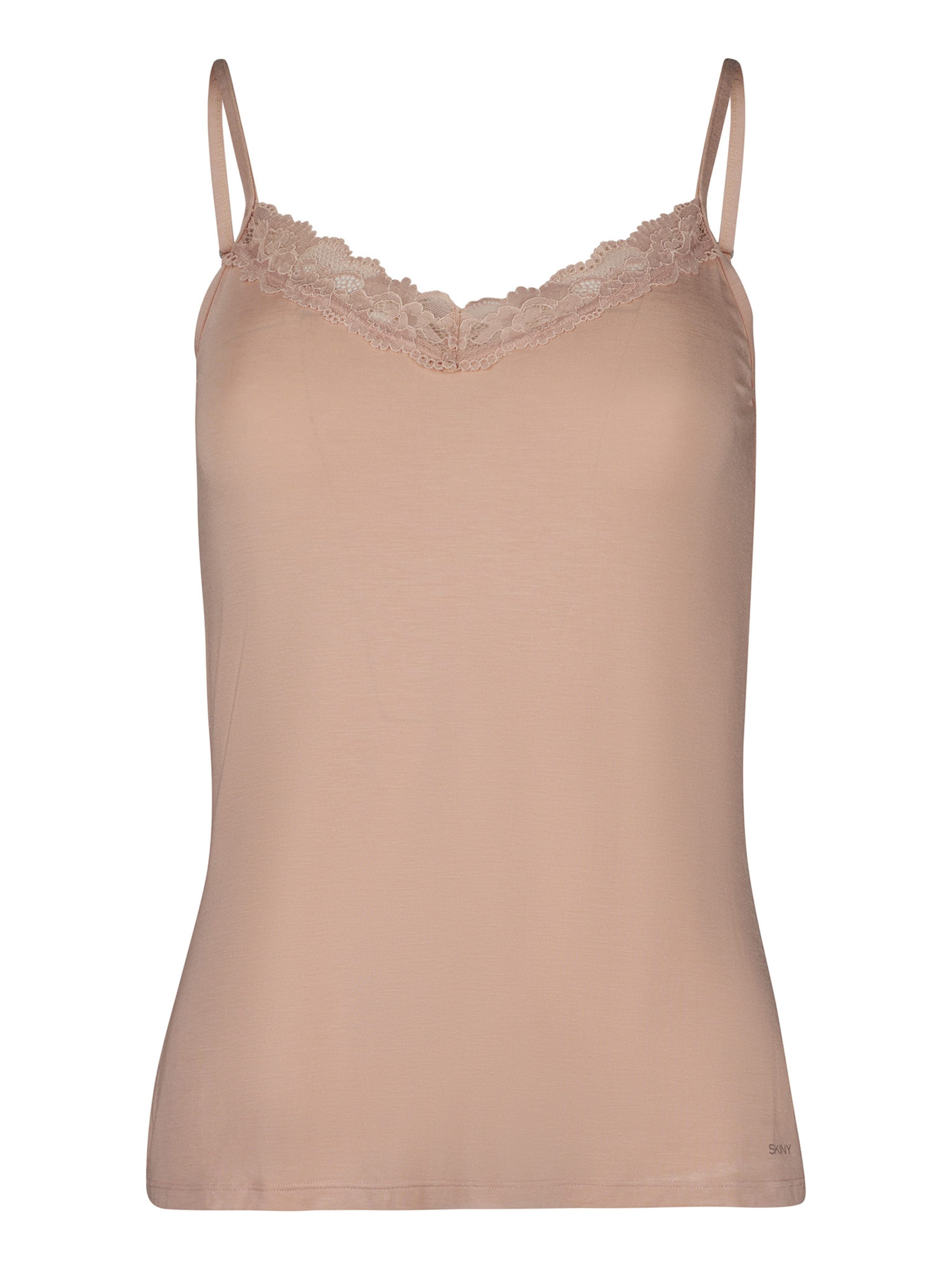 Skiny Spaghettitop ' Modal Lace ' in Beige