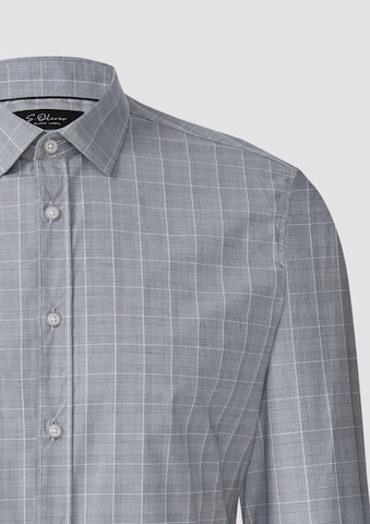 Coupe slim Chemise s.Oliver BLACK LABEL en gris