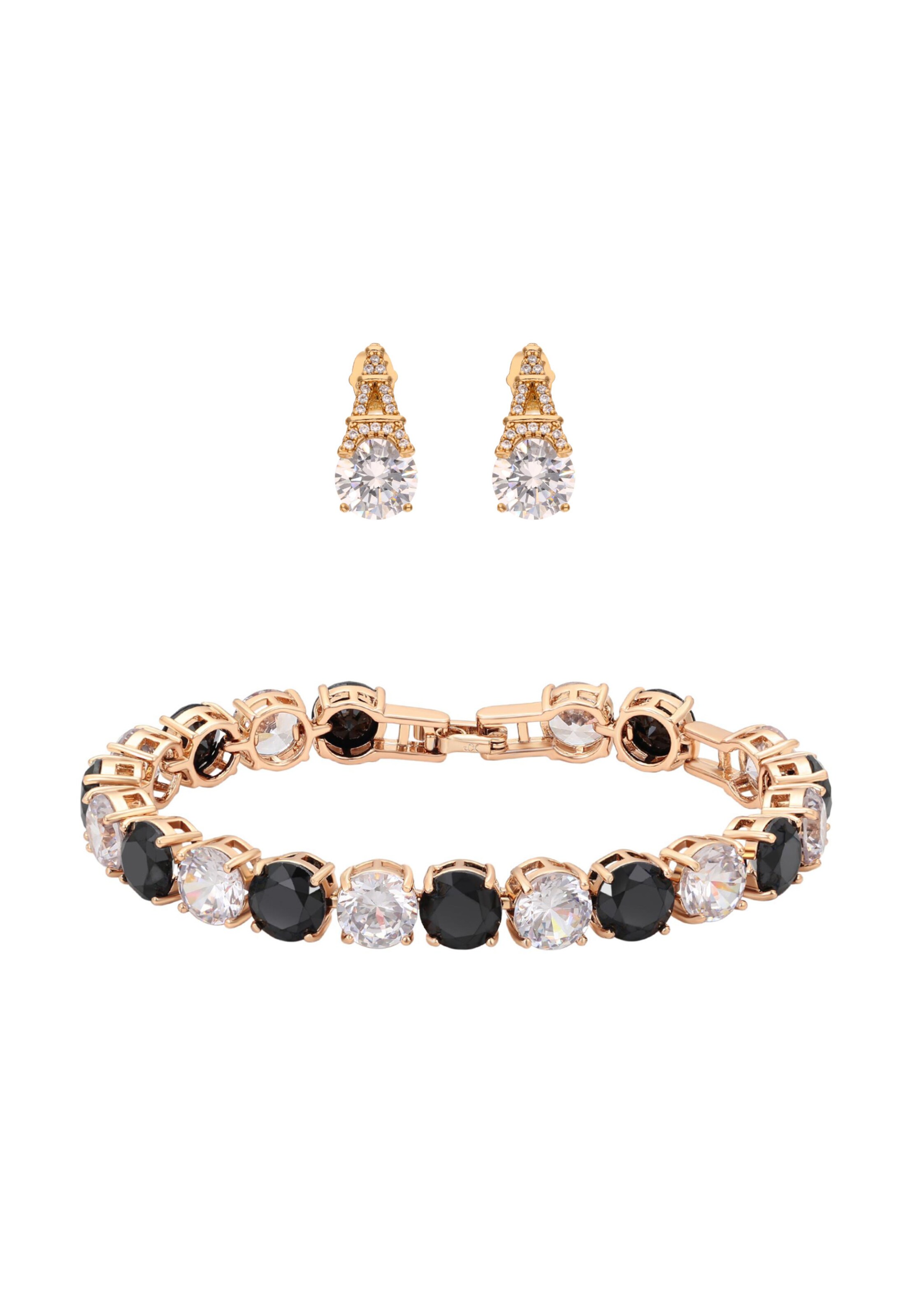 faina Sieraden set in de kleur Goud / Zwart / Transparant, Productweergave