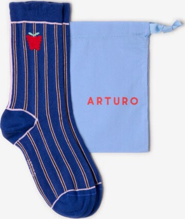Calzino 'Arturo Bacche e bacchette' di Arturo in blu: frontale