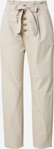 ESPRIT - Loosefit Pantalón plisado en beige: frente