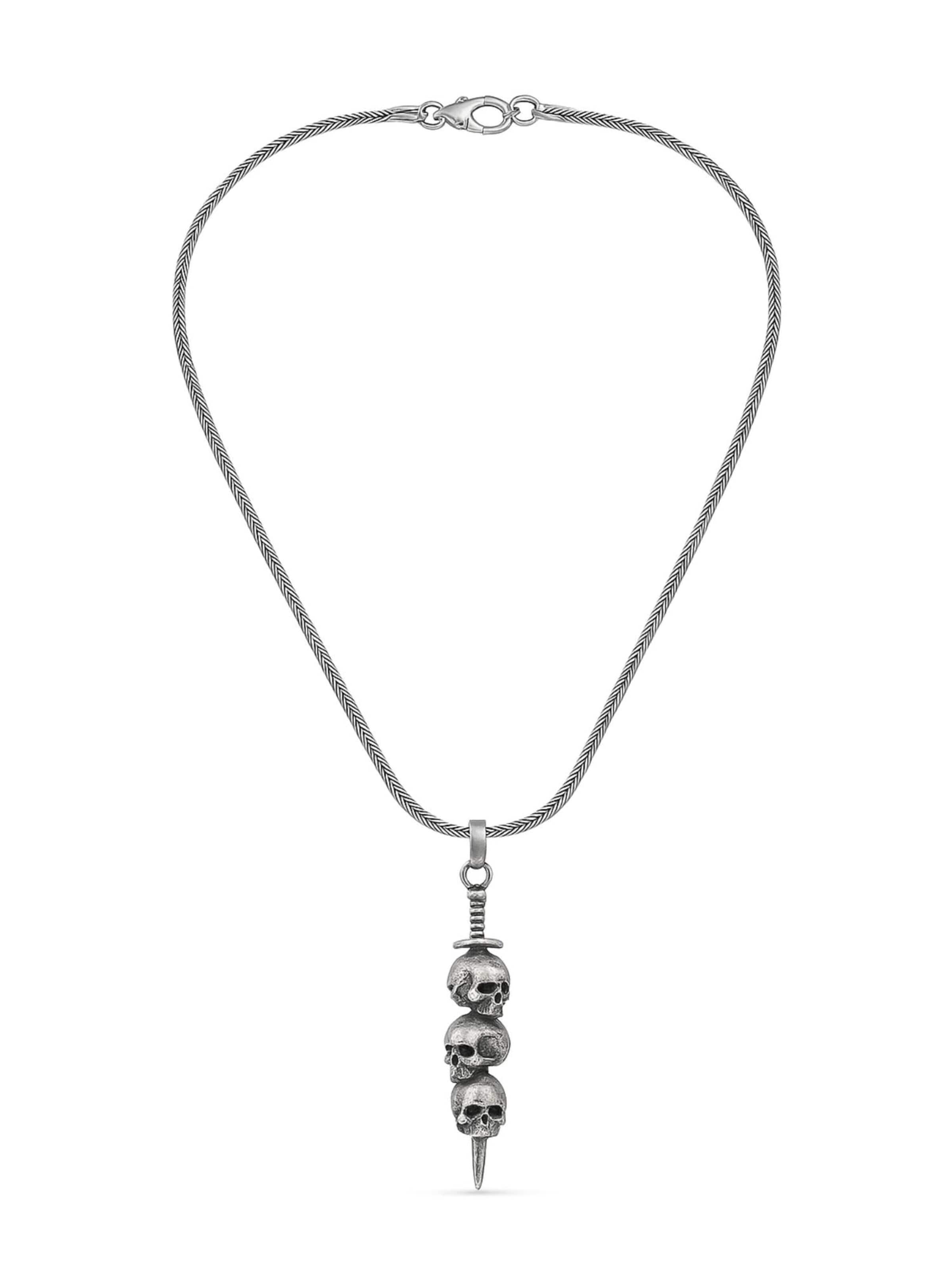 Eternal Kette '3 Schädel'‌‌ in Silber: Vorderseite