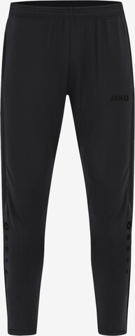 JAKO Tapered Workout Pants in Black: front