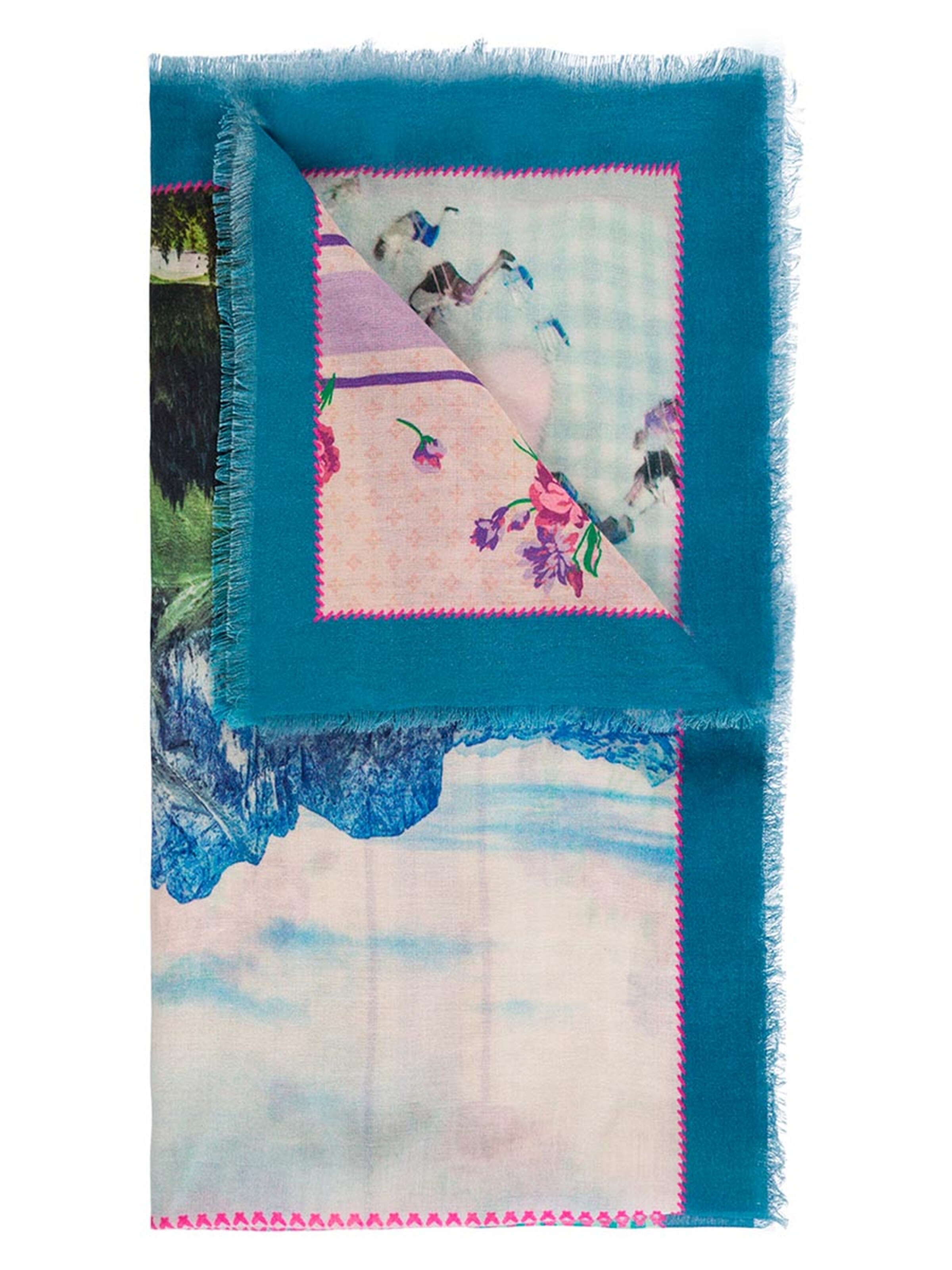 Passigatti Wrap 'Nickituch mit Digitaldruck' in Blue