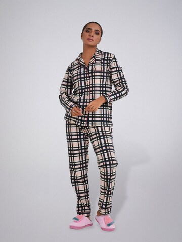 LEAFLETIC Pajama 'Leafletic Women’s Night Wear Long set' in Beige