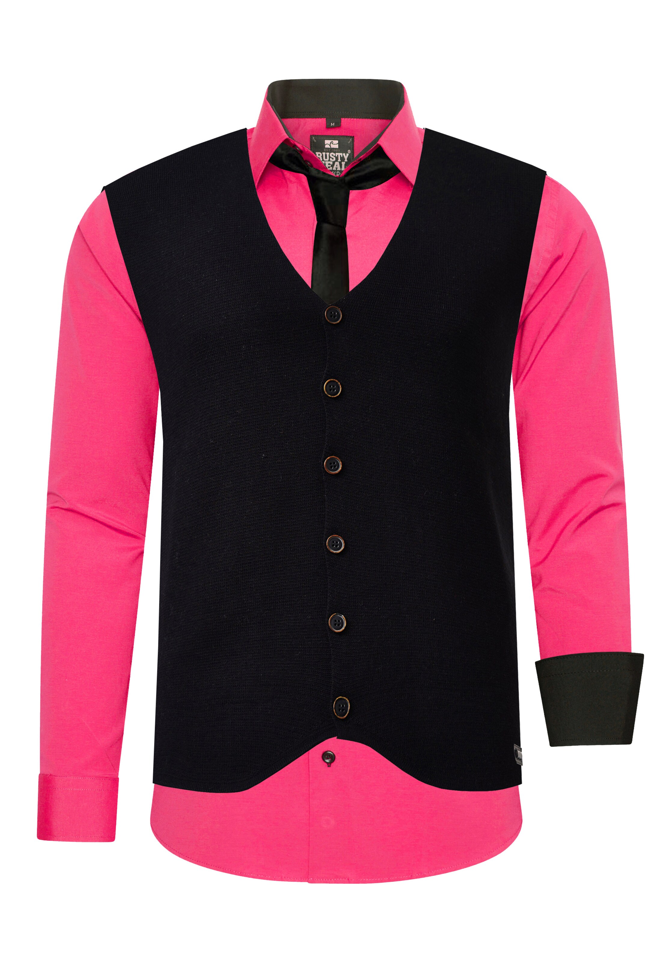 Rusty Neal Slim Fit Hemd in Pink: Vorderseite