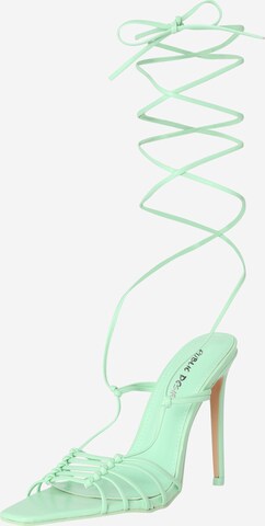 Public Desire Sandalen met riem 'VALENCIA' in Groen: voorkant