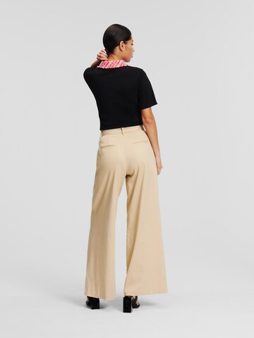 Karl Lagerfeld Loose fit Pleat-Front Pants in Beige