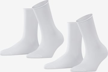 Chaussettes 'Happy' FALKE en blanc : devant