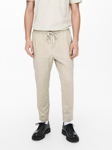Only & Sons Loose fit Pants 'Linus' in Beige: front