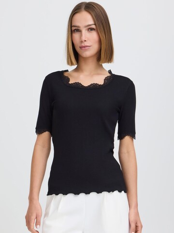 Oxmo T-Shirt ' OXNSuna Lace ' in Schwarz: Vorderseite