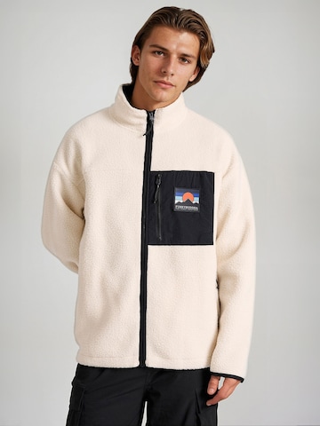Funky Buddha Fleece jacket in White: front