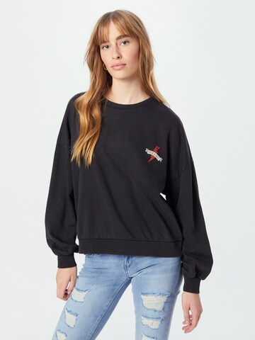 ONLY Sweatshirt 'LUCINDA' in Zwart: voorkant