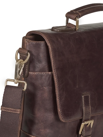Howard London - Maletín 'Leather Briefcase Bag James Dark Brown' en marrón