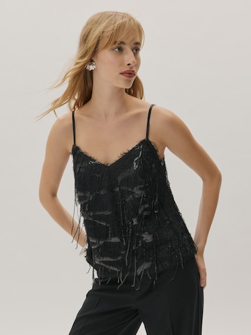 KAVAZI Top 'Cami' in Black: front