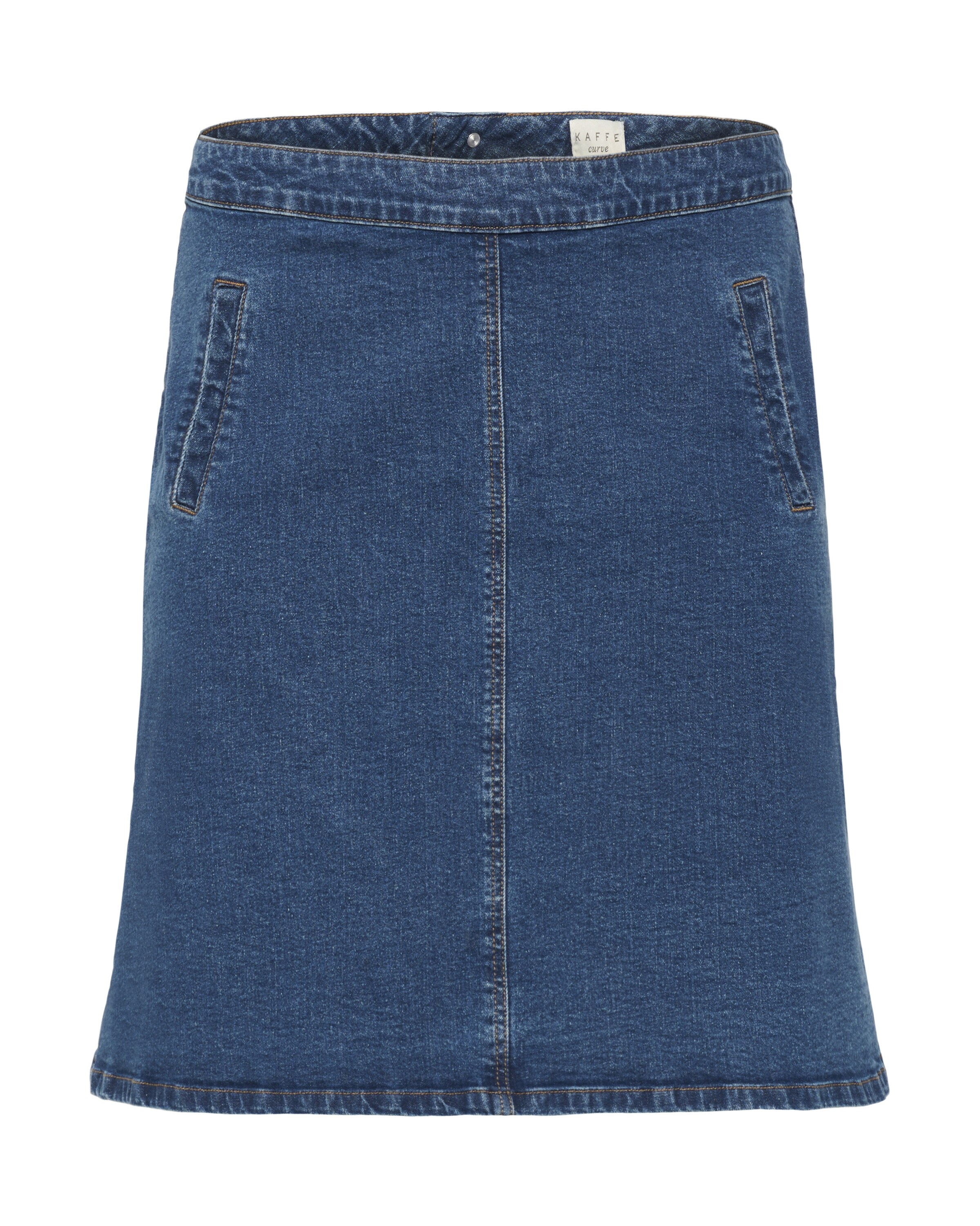 KAFFE CURVE Rok 'KCleni' in Blauw: voorkant