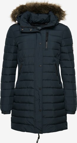 Superdry Wintermantel in Blauw: voorkant