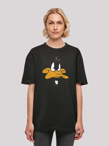 Maglia extra large 'Looney Tunes Daffy Duck Big Face ' di F4NT4STIC in nero: frontale