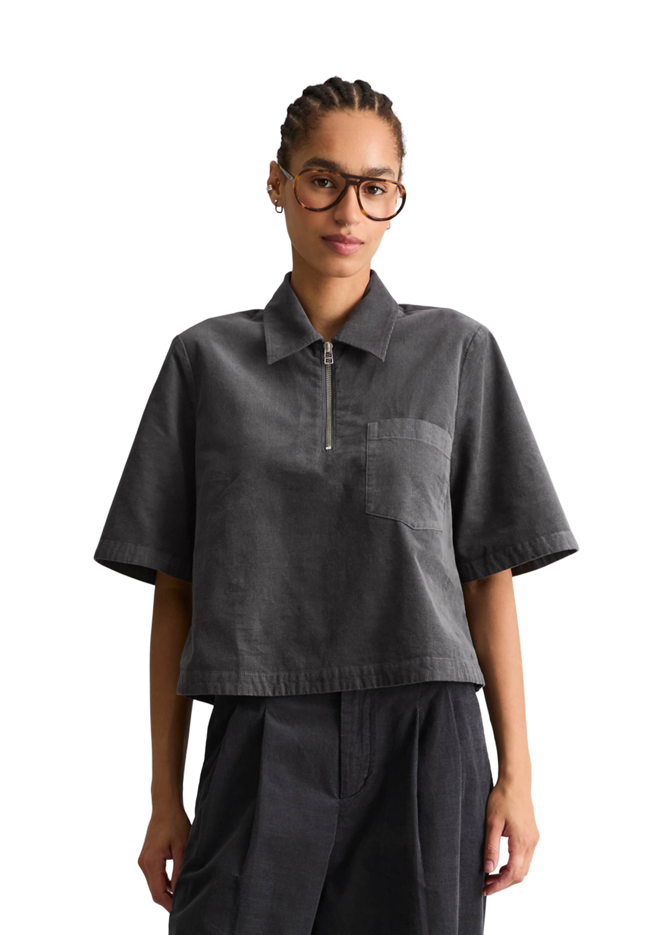 Marc O'Polo DENIM Blouse in Grijs: voorkant