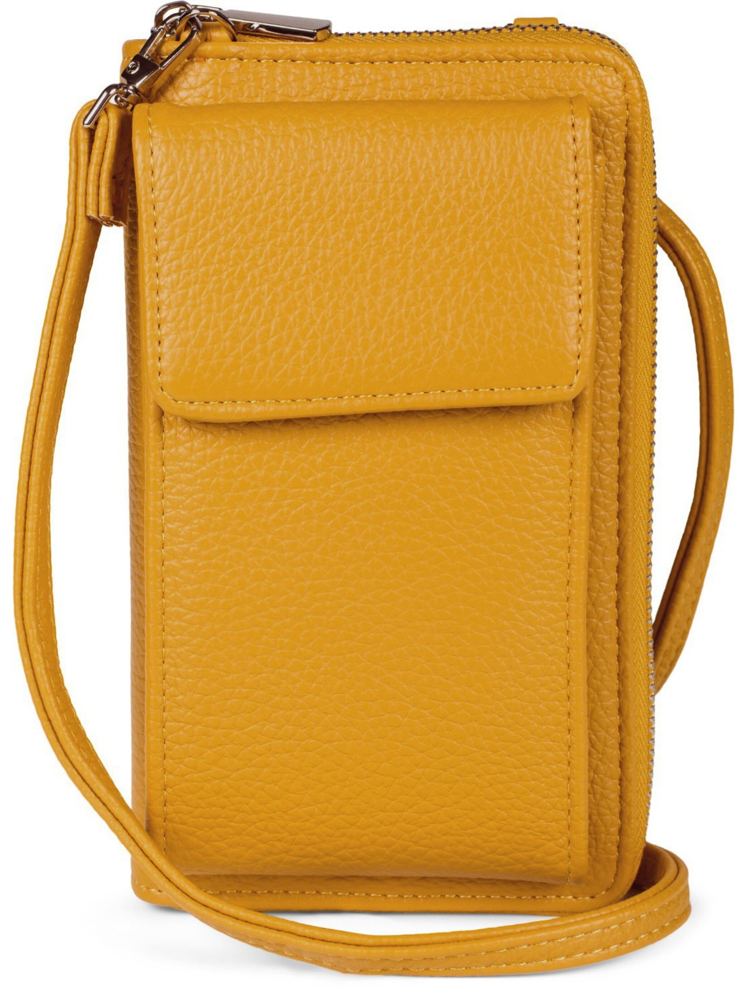 styleBREAKER Crossbody bag 'Umhängetasche mit Handyfach und RFID Schutz' in Yellow: front