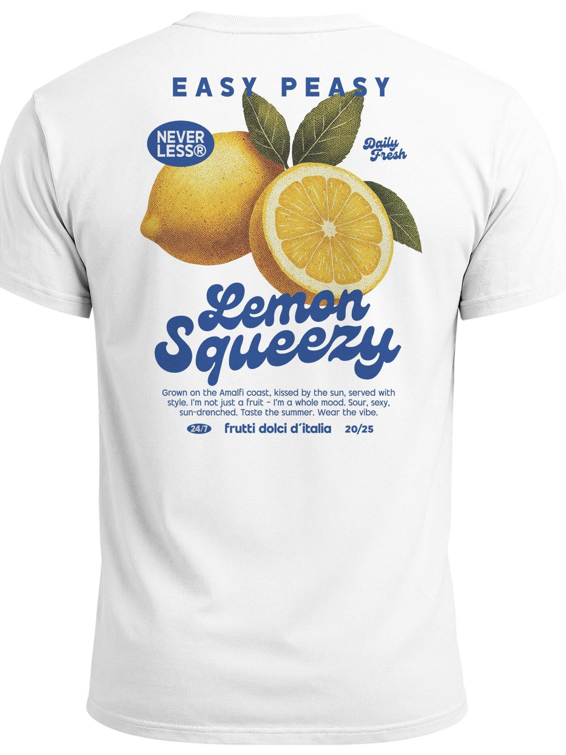 Neverless Shirt 'Lemon Squeezy' in White