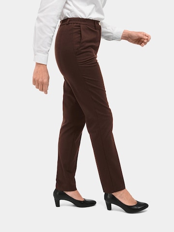 Coupe slim Pantalon 'ANNA' Goldner en marron