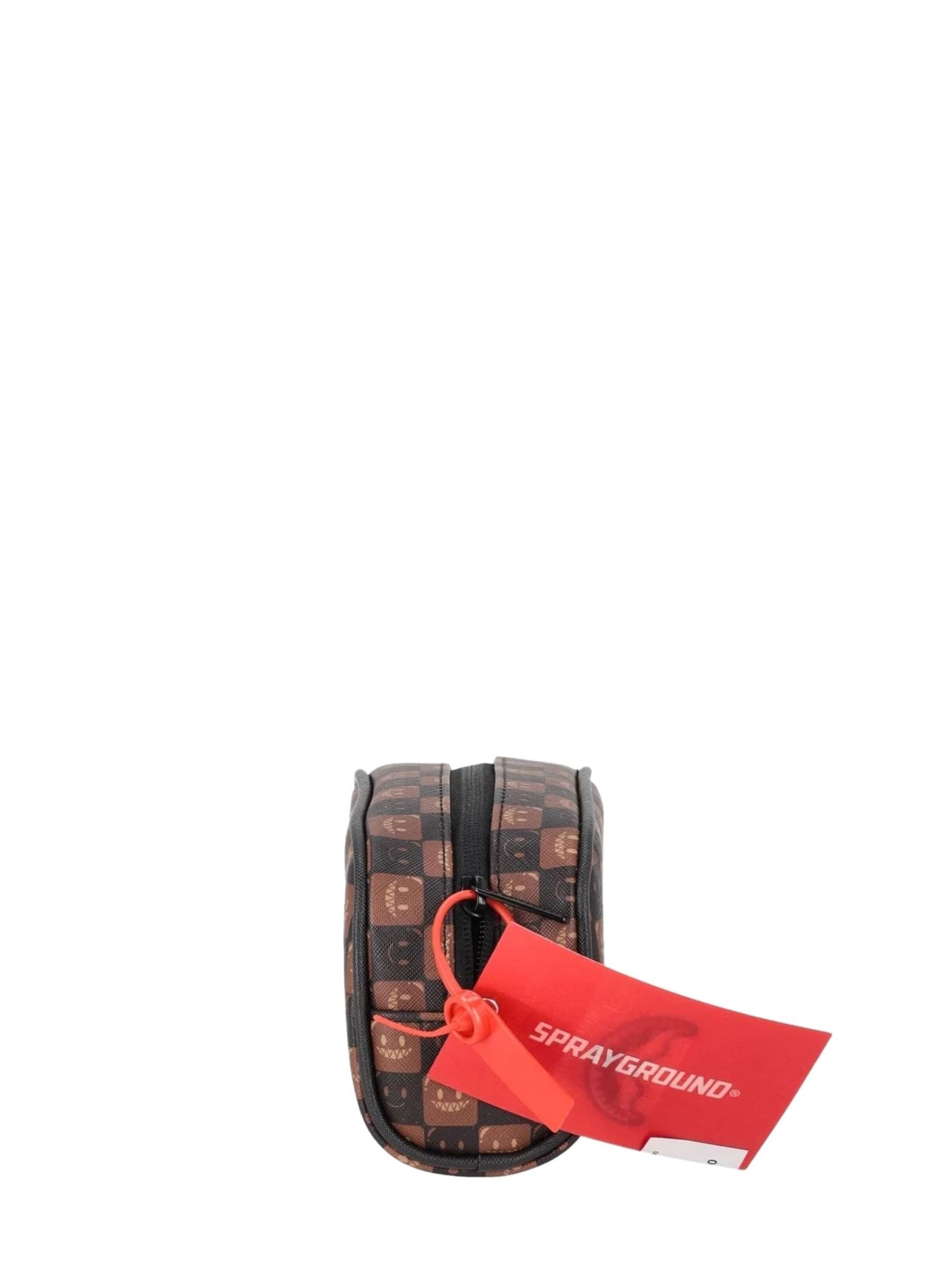 Astuccio 'Sharks in Paris Bubble' di Sprayground in marrone