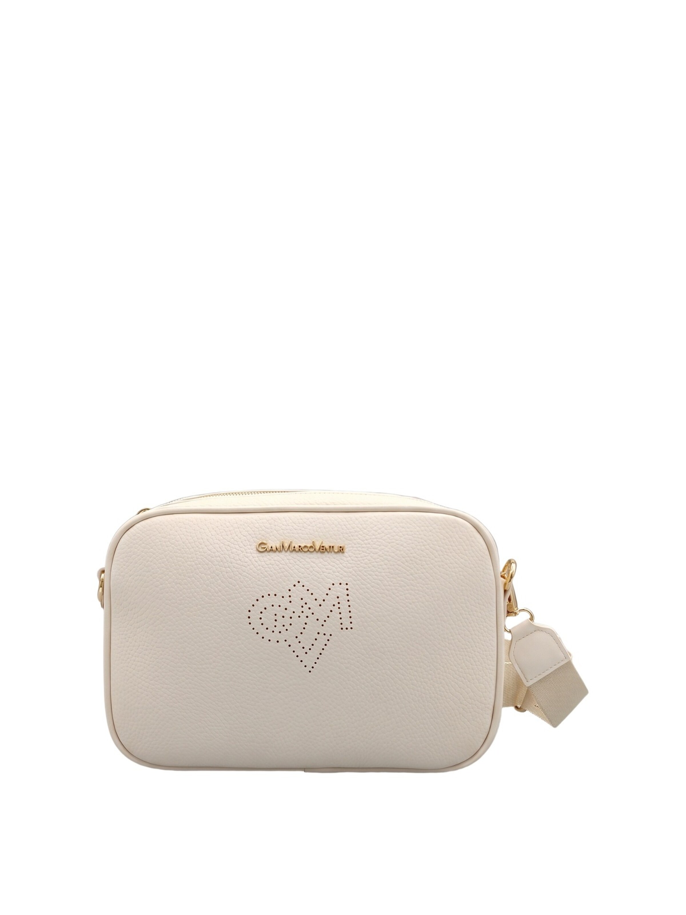 Borsa a tracolla di GianMarco Venturi in beige: frontale