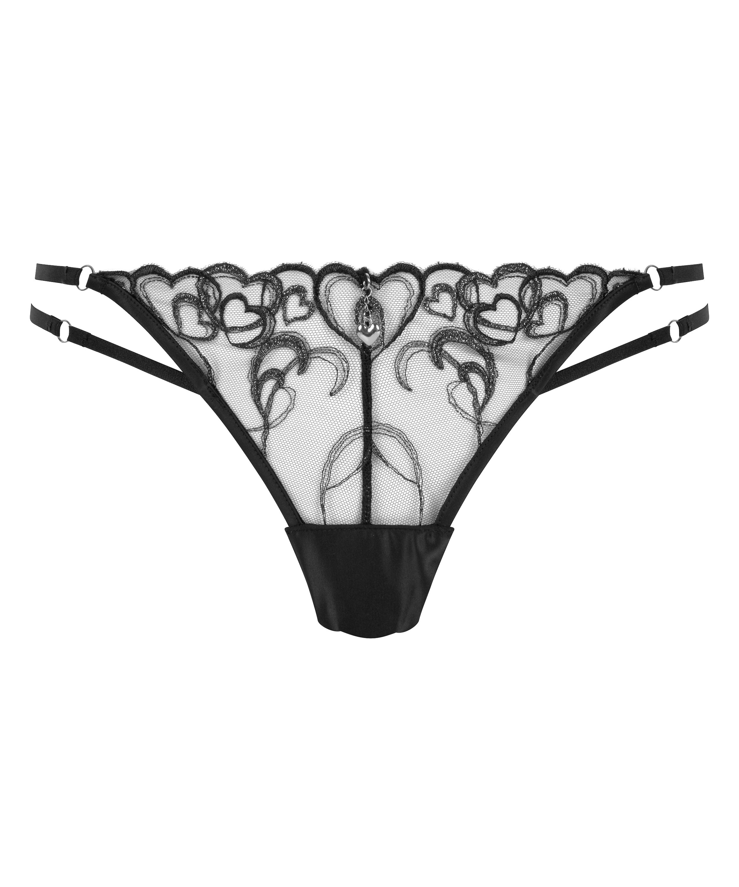 Hunkemöller String in Schwarz: Vorderseite