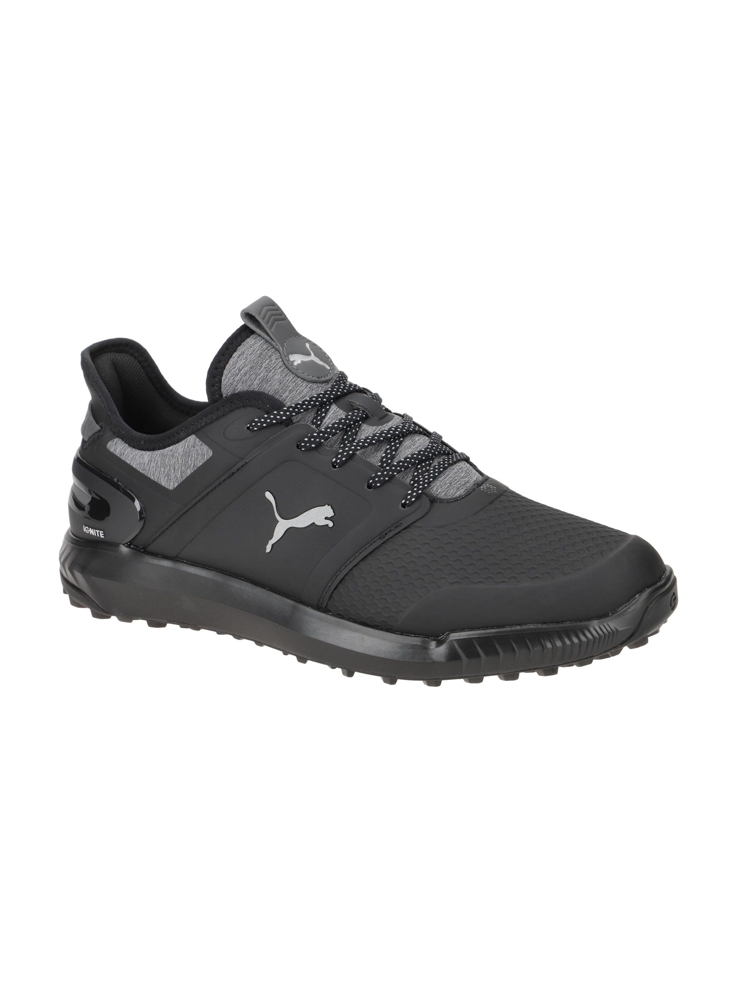 PUMA Athletic Lace-Up Shoes 'Puma IGNITE ELEVATE Schuhe schwarz Herren Golfschuhe 376077' in Black: front