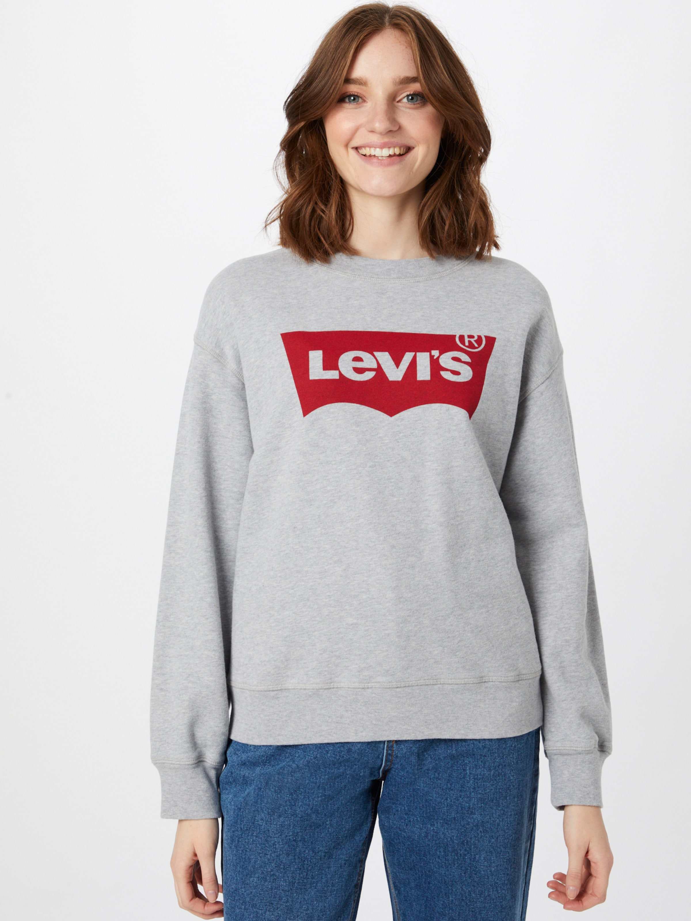 LEVI'S Sweatshirt 'GRAPHIC STANDARD CREW GREYS' in Mottled Grey | ABOUT YOU