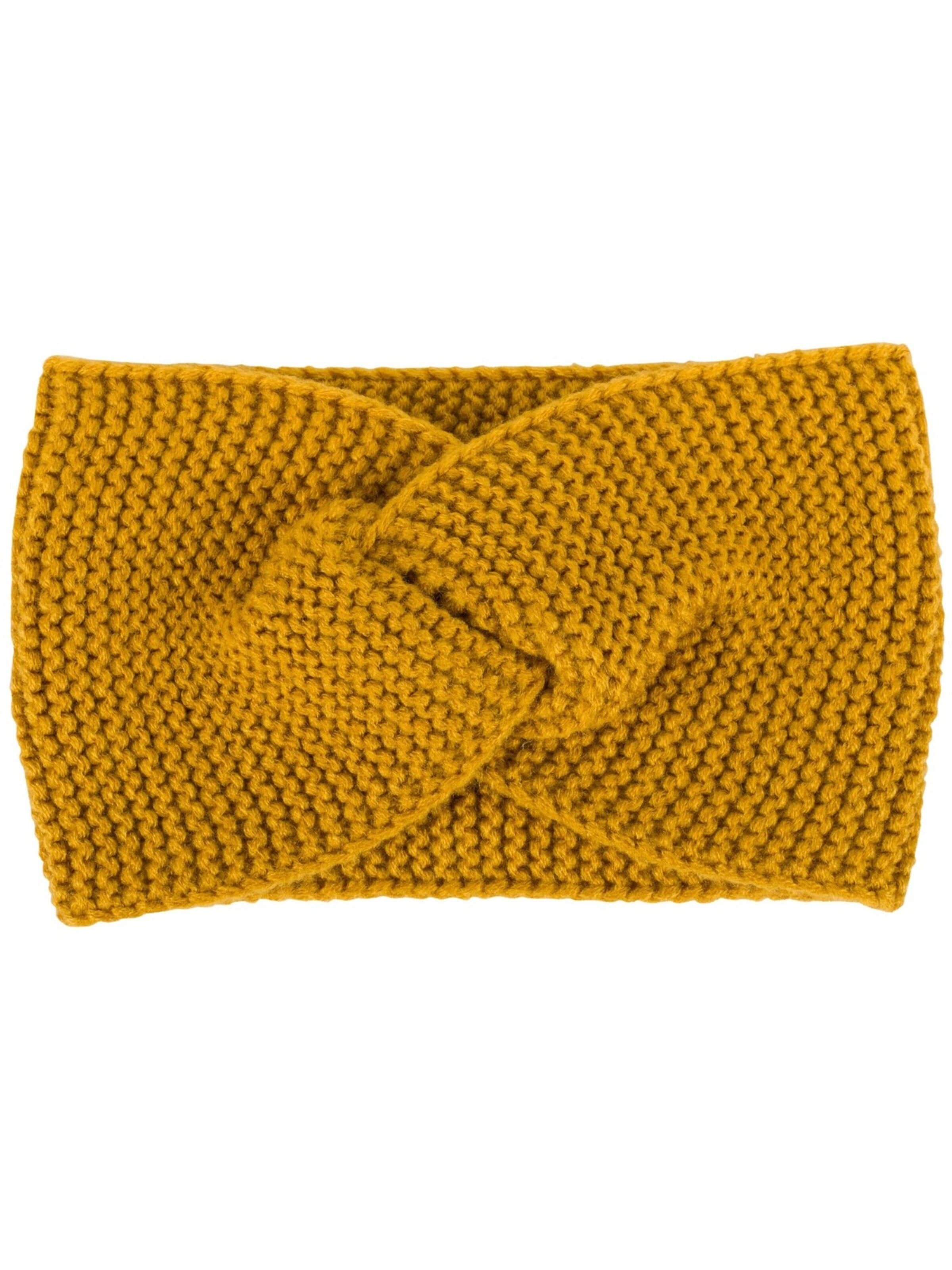 styleBREAKER Headband 'Krausstrick Stirnband Twist Knoten' in Yellow: front