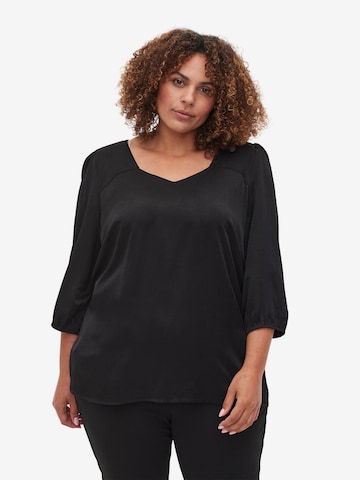 Zizzi Bluse 'XLASI' in Schwarz: predná strana