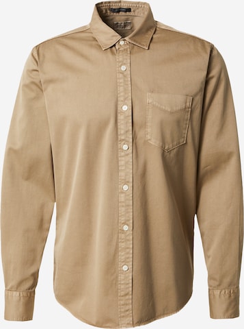 REPLAY Regular fit Button Up Shirt in Brown: front