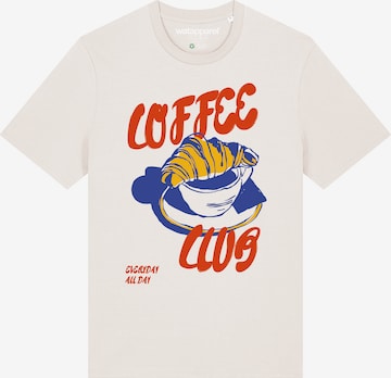 T-Shirt 'Coffee Club' Watapparel en blanc : devant