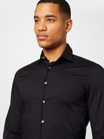 Calvin Klein Slim fit Zakelijk overhemd in Zwart