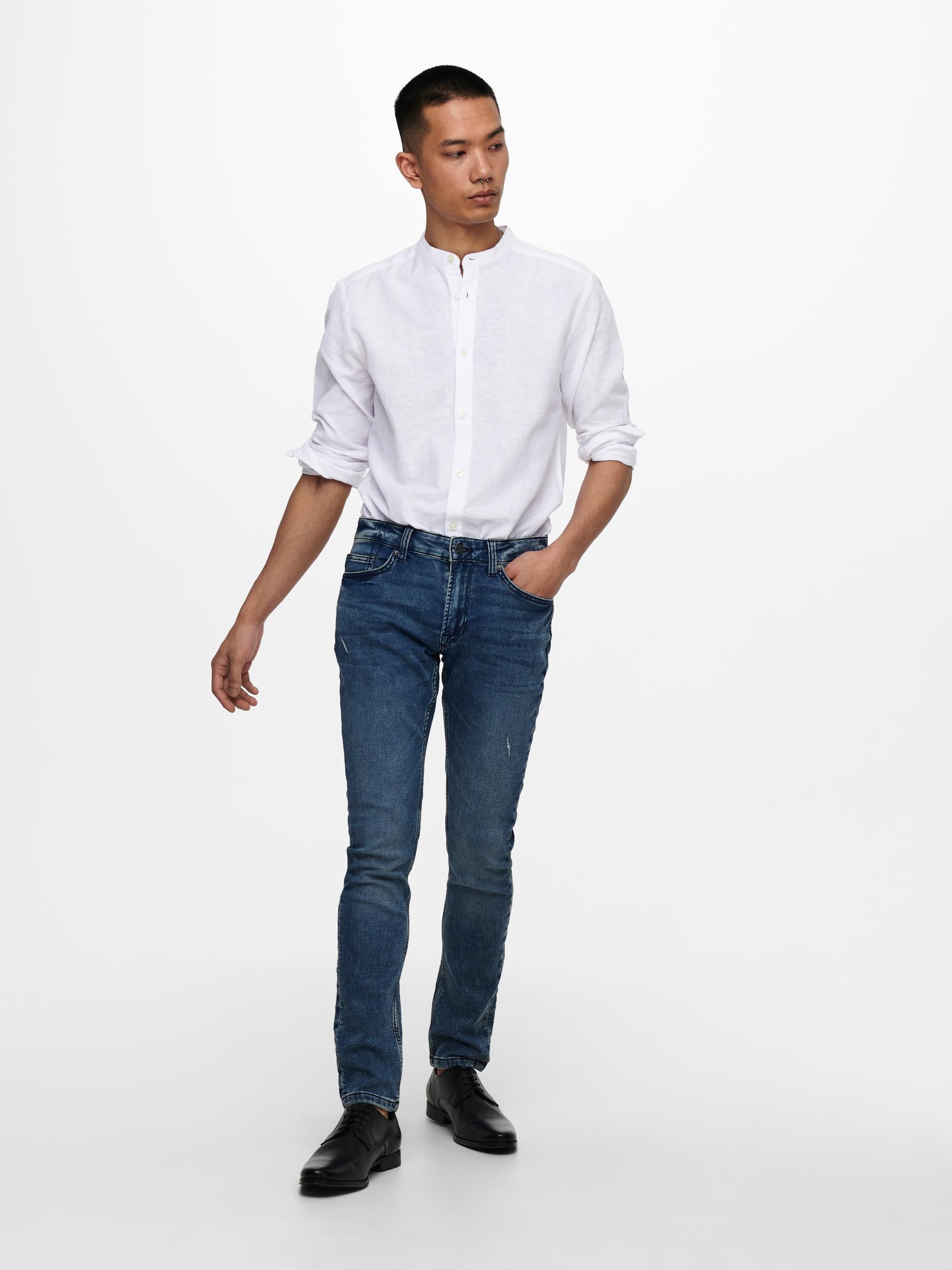 Chemises Chemise Caiden Only & Sons en Blanc Chiné 