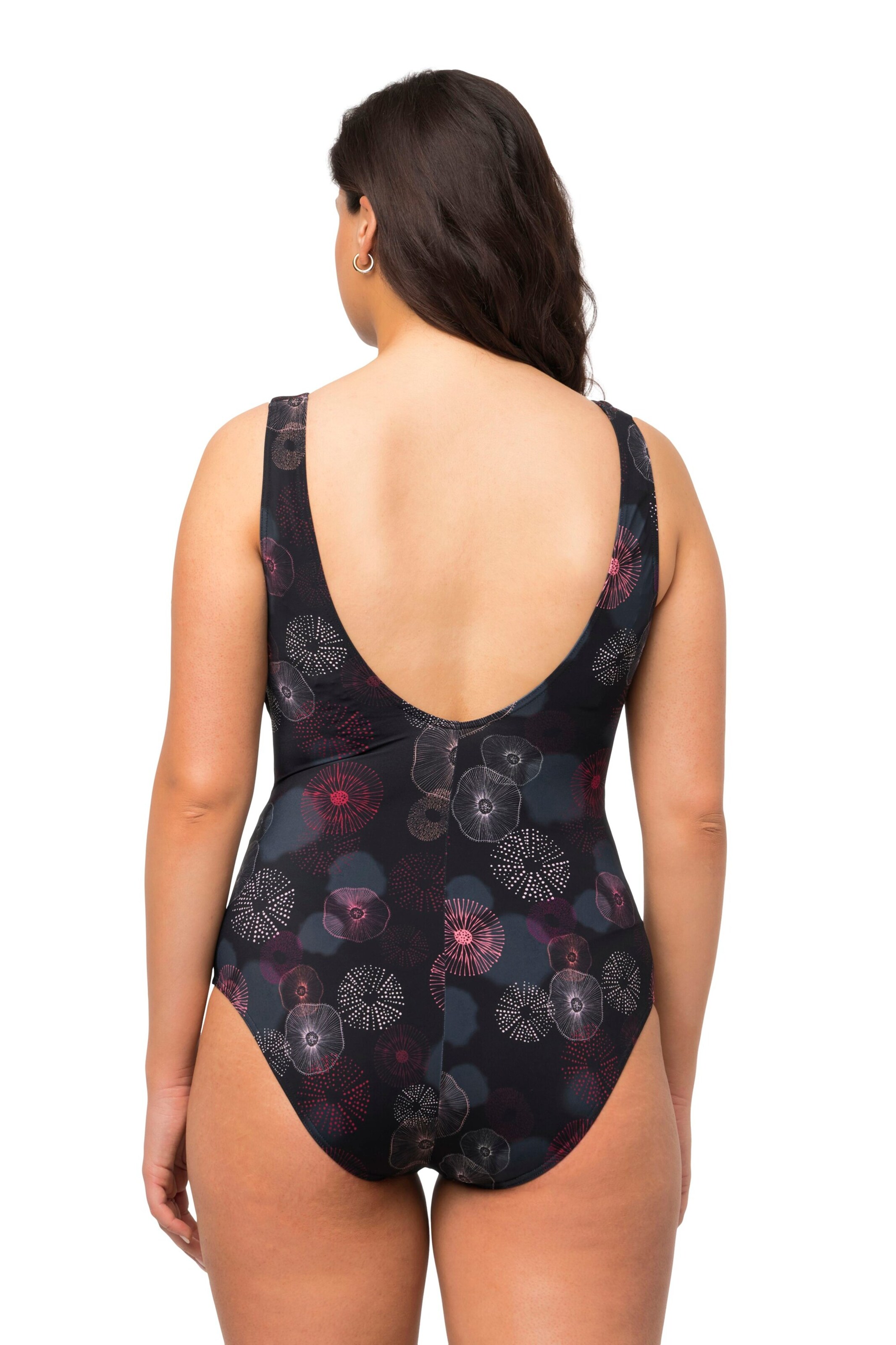 Ulla Popken Bustier Badeanzug in Schwarz