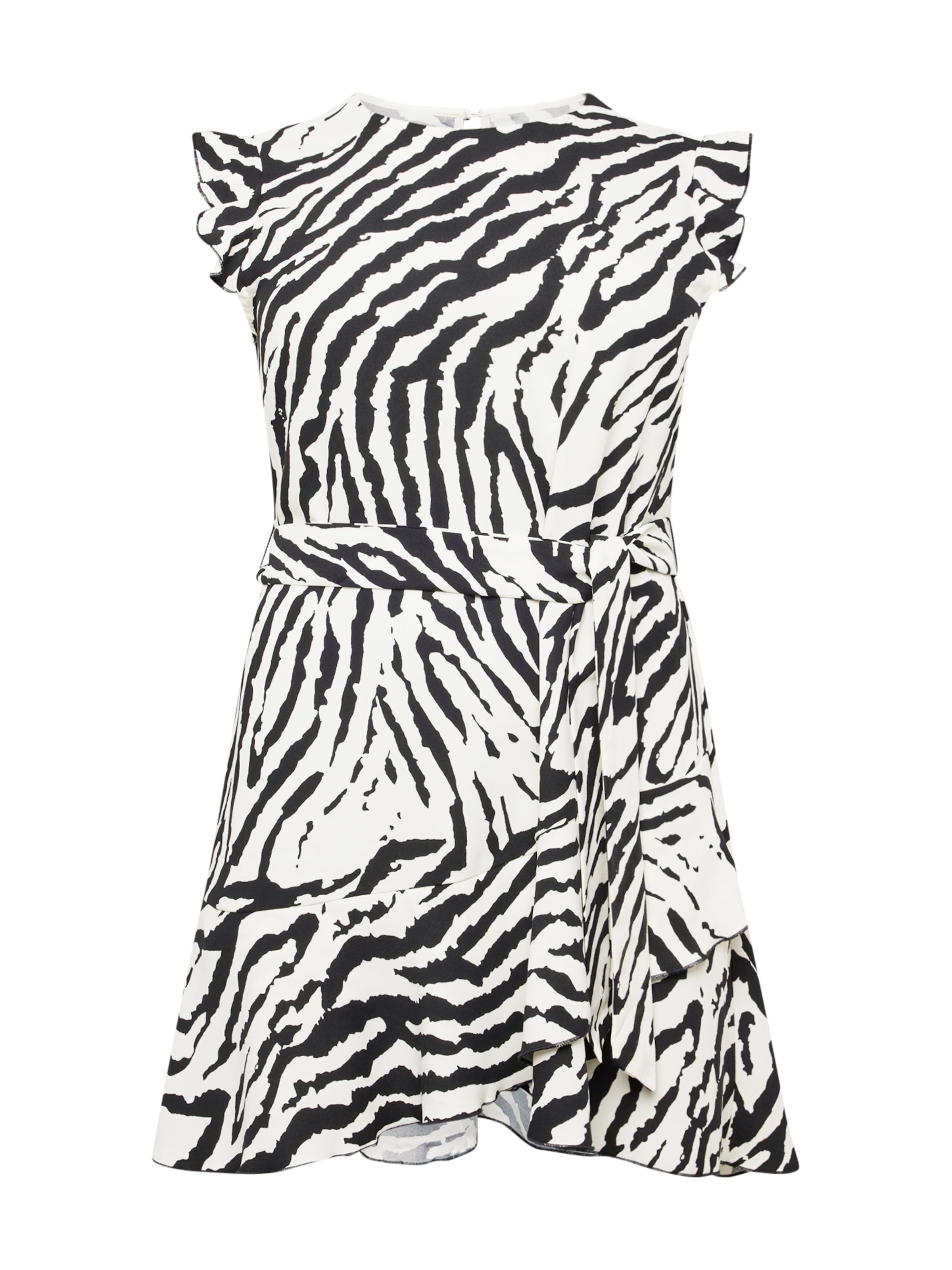 Warehouse Curve Jurk in Zwart: voorkant