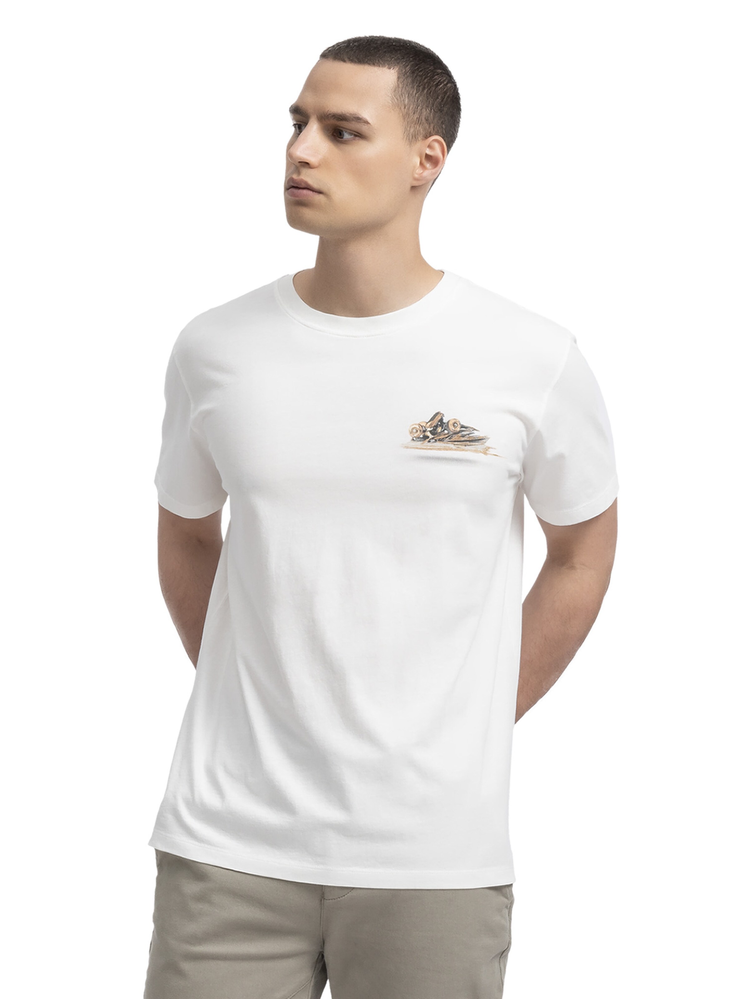 T-Shirt 'Escape Flip' Kaft en blanc