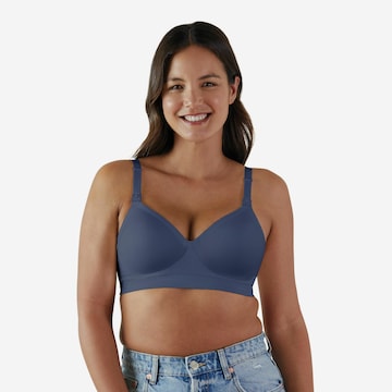 Bravado Designs T-shirt Nursing Bra 'The Plunge' in Blue: front