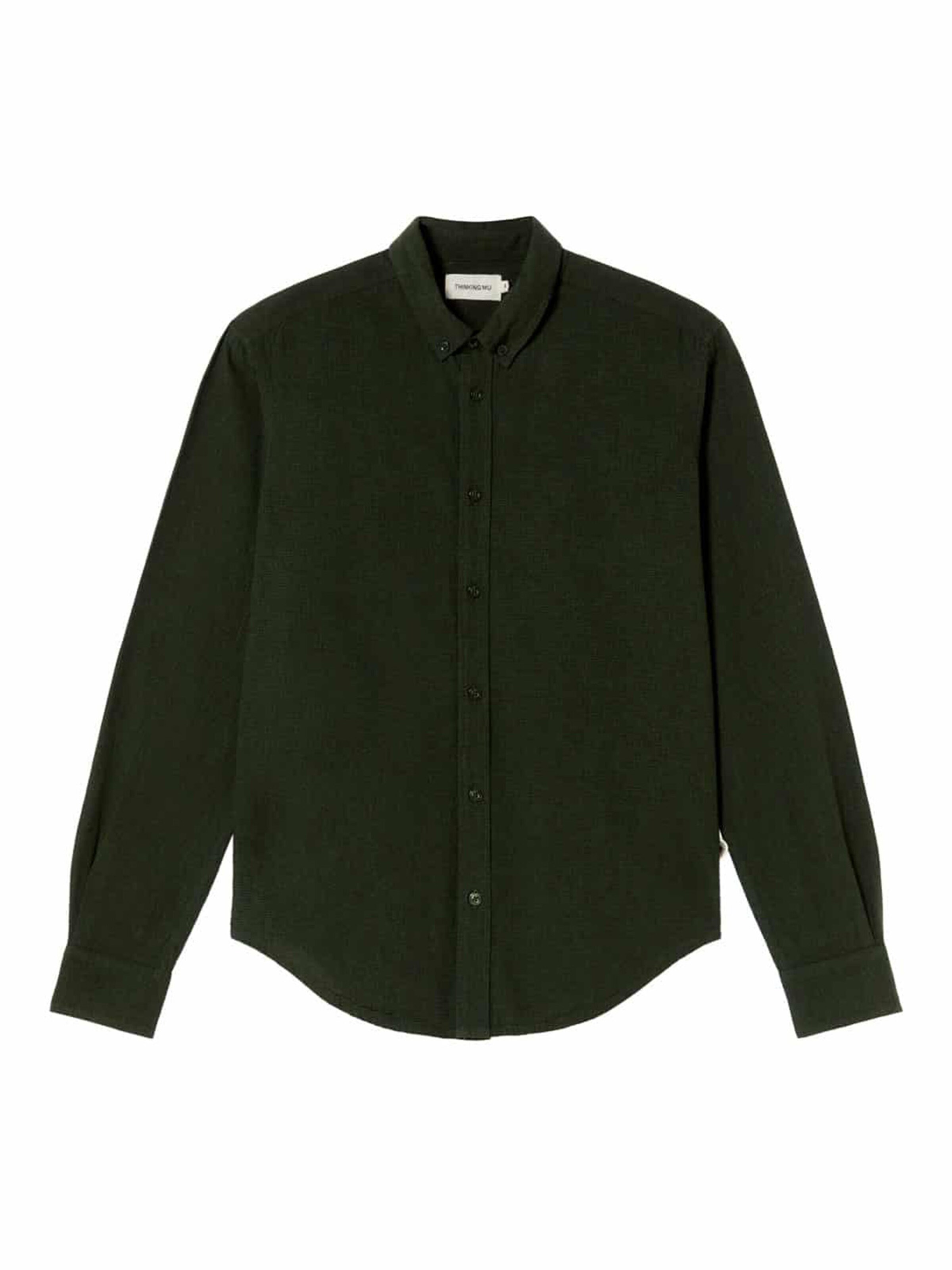 Thinking MU Regular Fit Hemd 'Ant' in Grün: Vorderseite