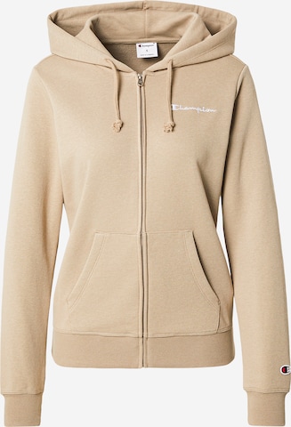 Champion Authentic Athletic Apparel Sweatjacke in Beige: Vorderseite