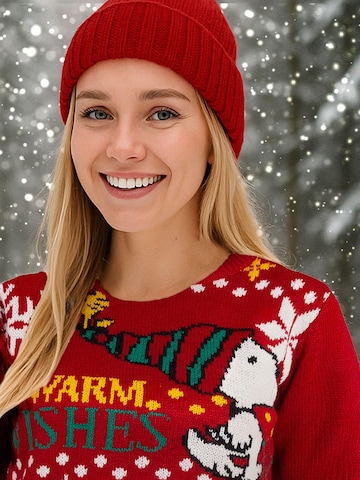 Snoopy & Die Peanuts Knit dress 'Warm Wishes' in Red