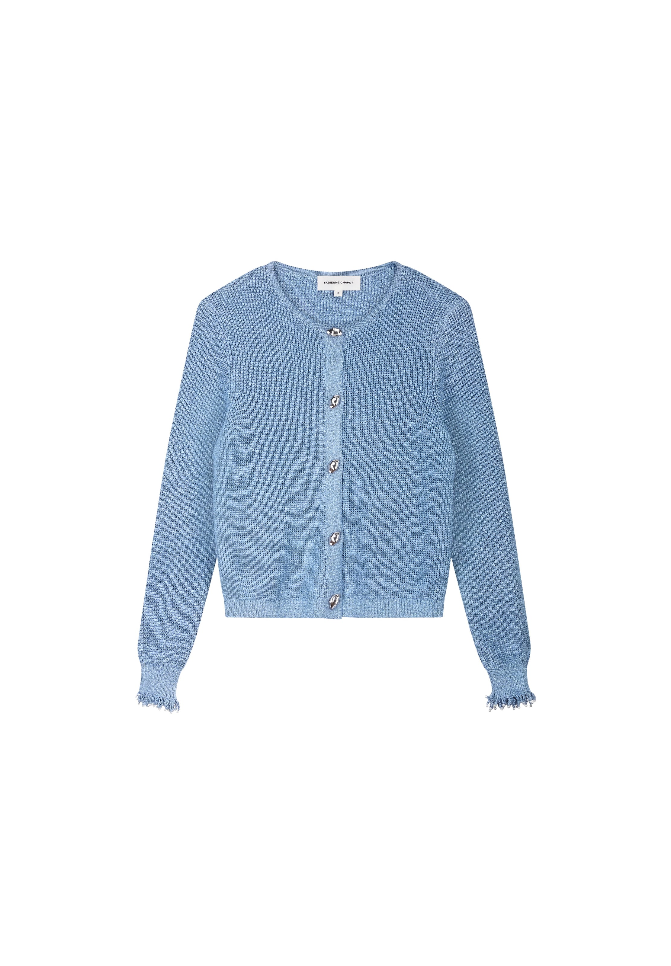 Fabienne Chapot Gebreid vest in Blauw: voorkant
